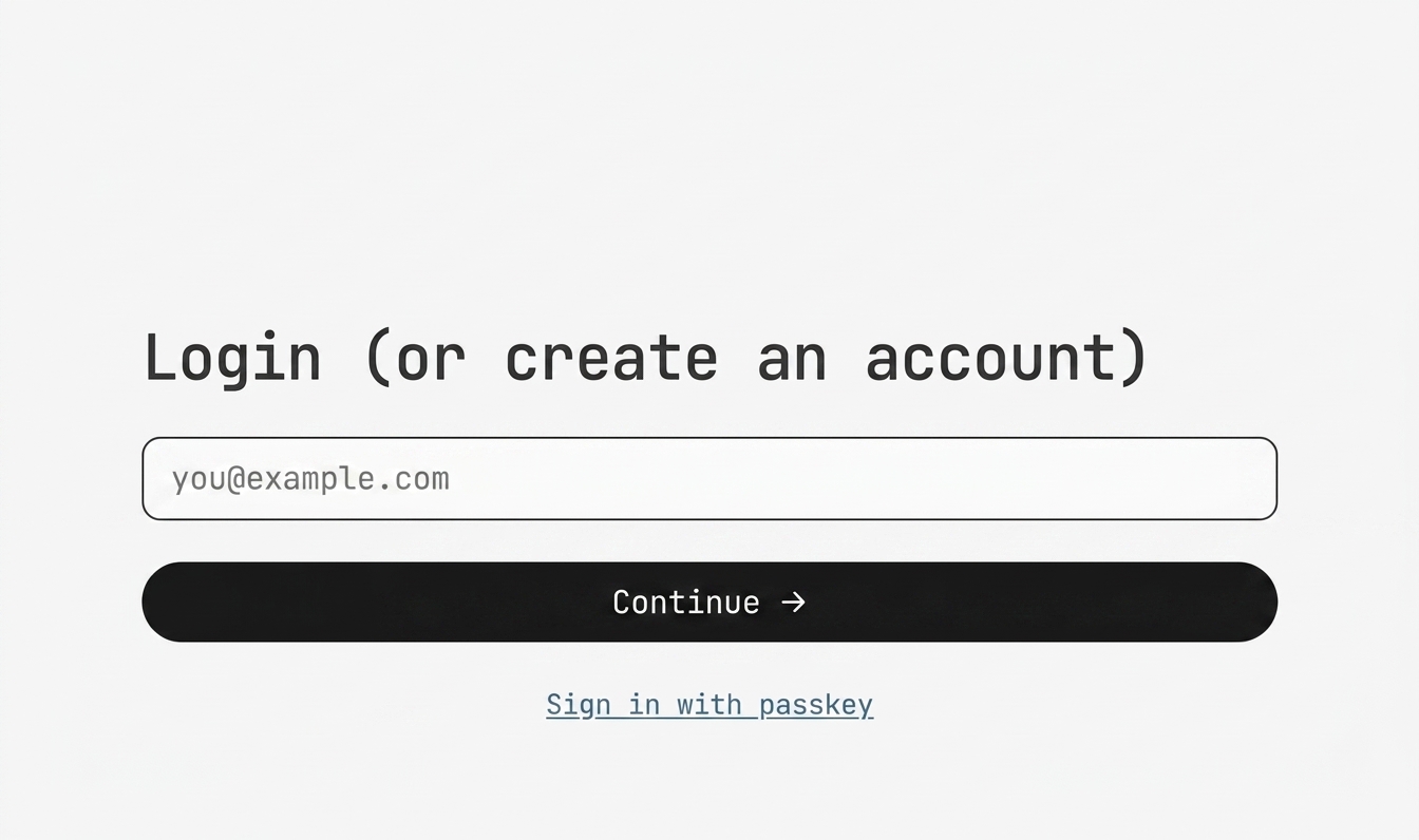 exe.dev login screen